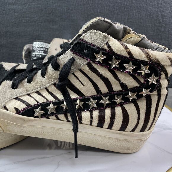 Vintage Havana High Top Gladice Zebra Stud Pink Sneakers Women’s 8 Zipper LaceUp - Picture 14 of 15
